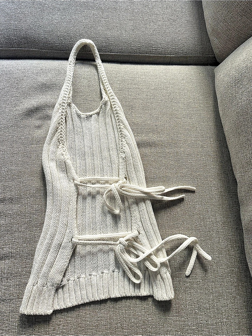 KHAITE Knit Top in White Size Small Like New